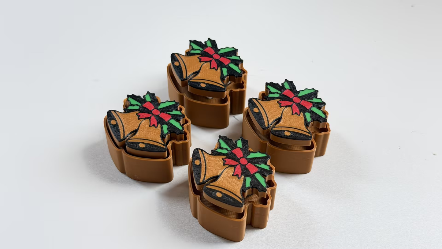 3D-printed push-button Christmas series ornament