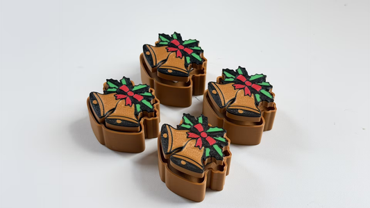 3D-printed push-button Christmas series ornament
