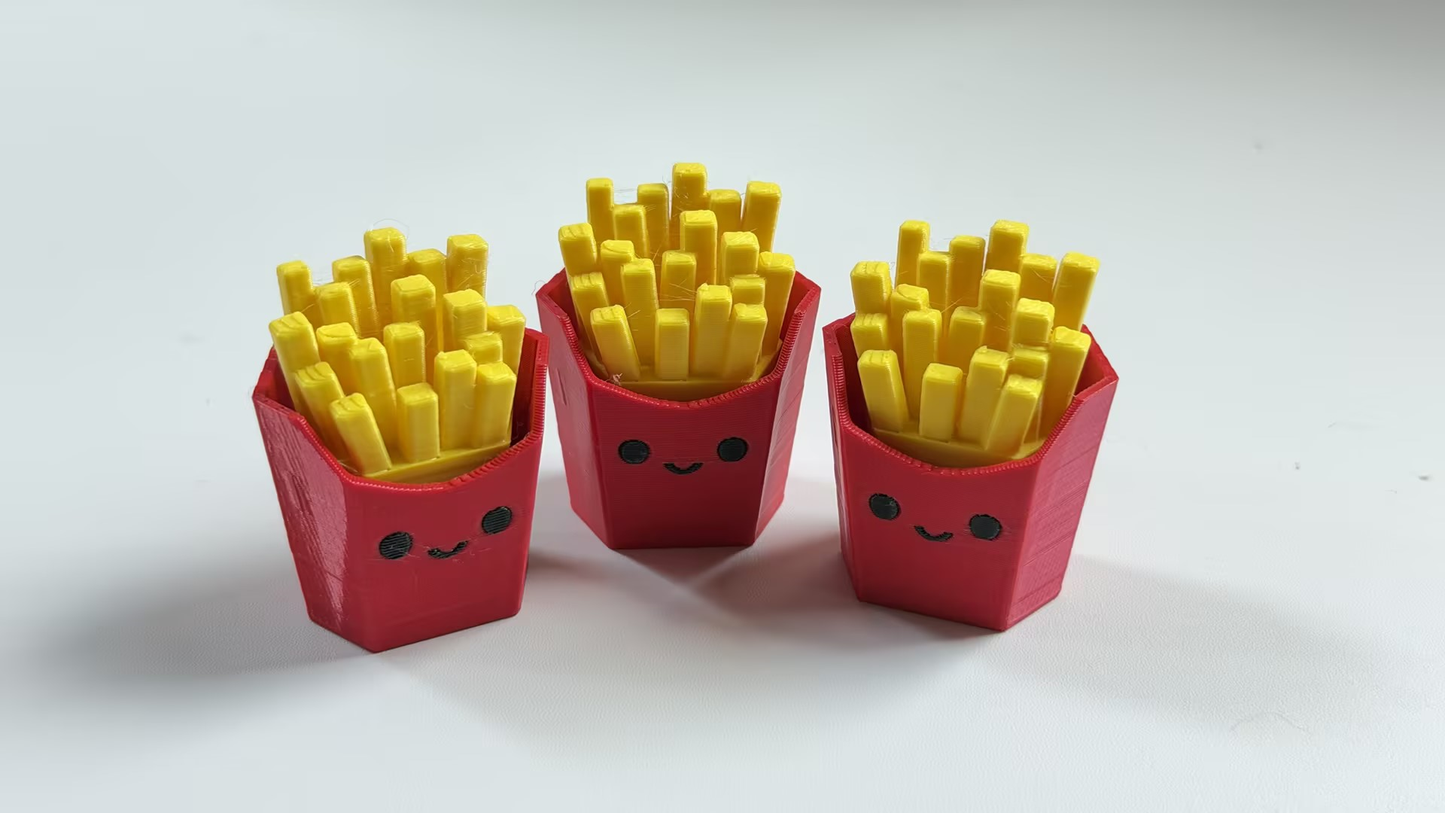 3D-printed "Keycap" French Fries Miniature Ornament