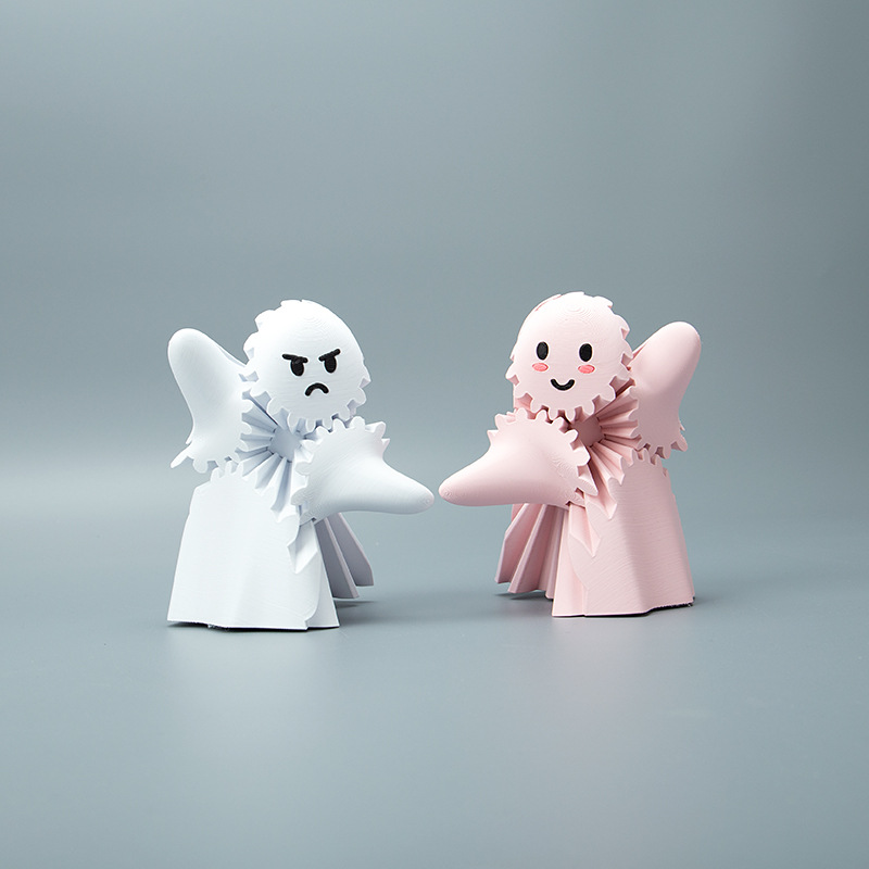 Cute ghost with twisting/rotating gear mechanism