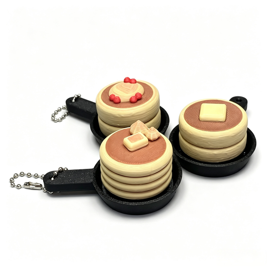 Frying Pan Pancake Clicker Keychain
