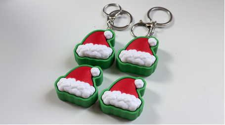 3D-printed "Keycap" Christmas Series Keychain