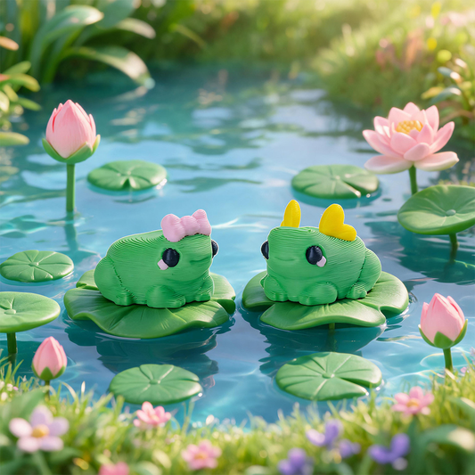 Small 3D-printed frog model toy