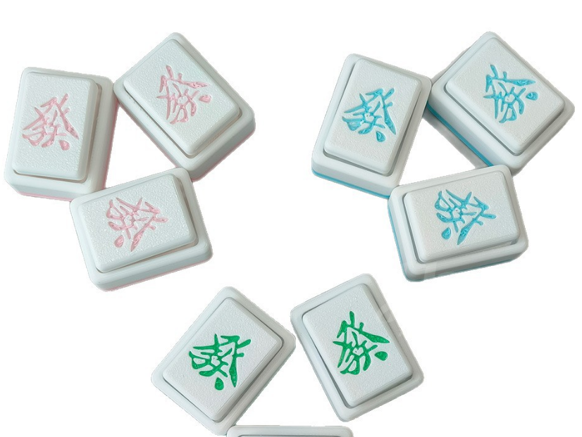 3D-printed Mahjong "Fa Cai" (Fortune) button stress-relief toy