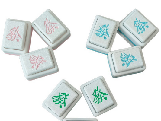 3D-printed Mahjong "Fa Cai" (Fortune) button stress-relief toy