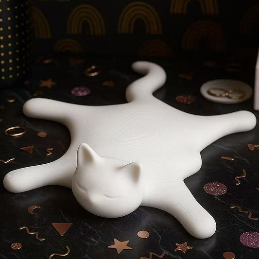 Melting cat 3D-printed ornament