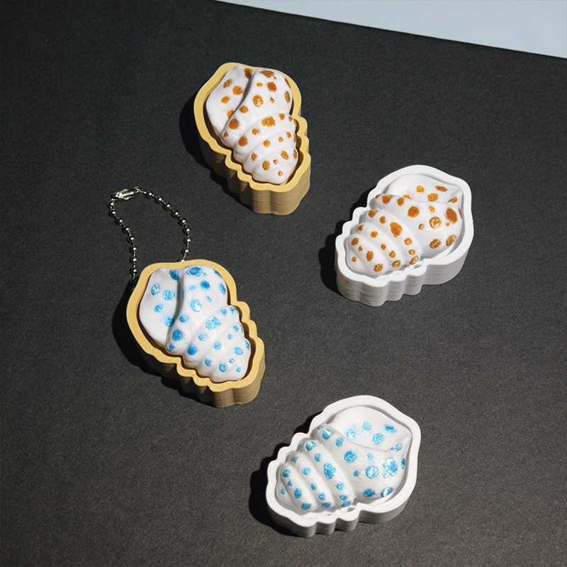 3D Printed Seashell Fidget Keychain Items