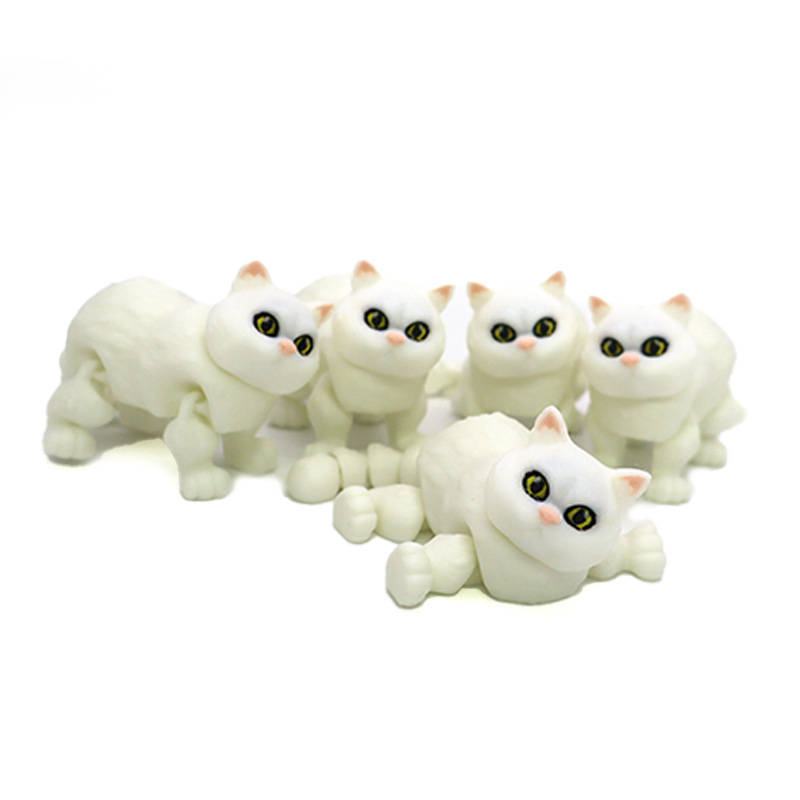 3D printed white cat