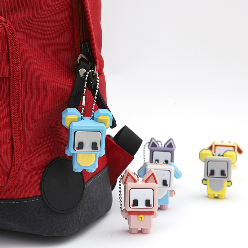3D Printed Mechanical Cube Fidget Keychain