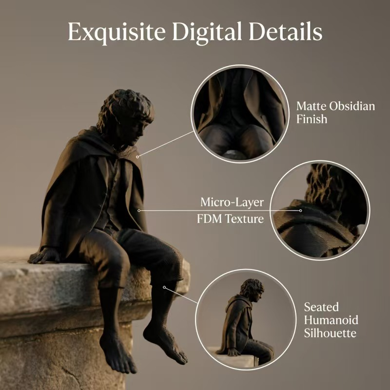 3D-printed *Lord of the Rings* Frodo desktop figure