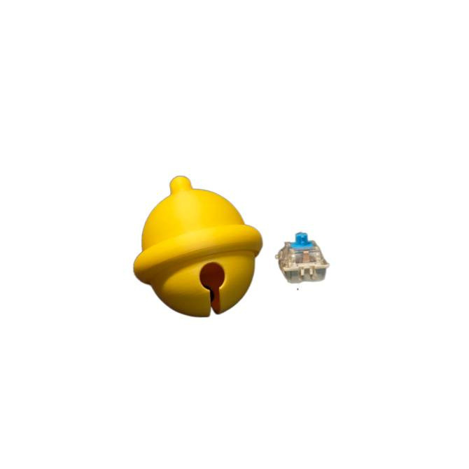 3D-printed bell-style stress-relief clicker keychain