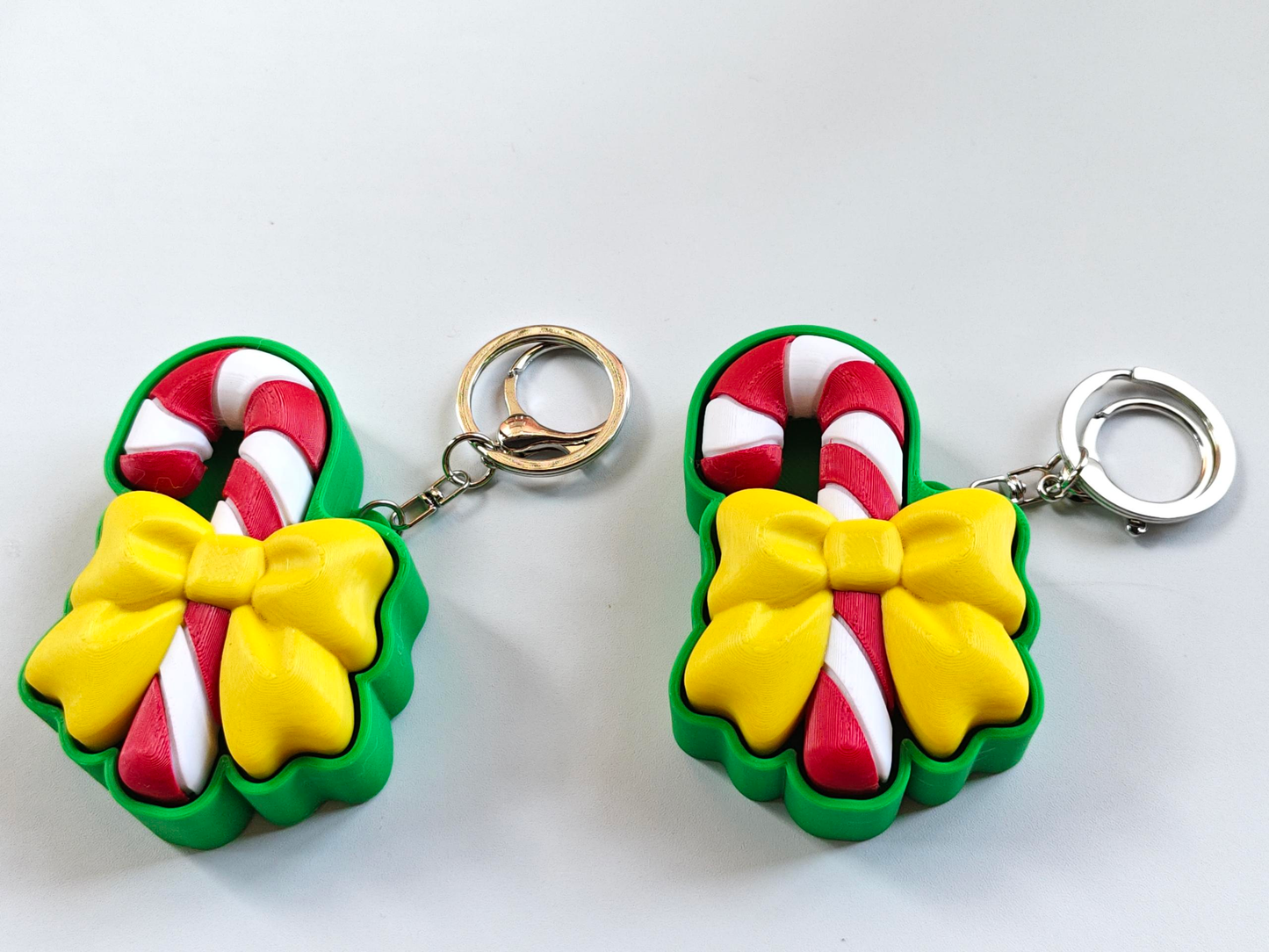 3D-printed Candy Cane Keychain