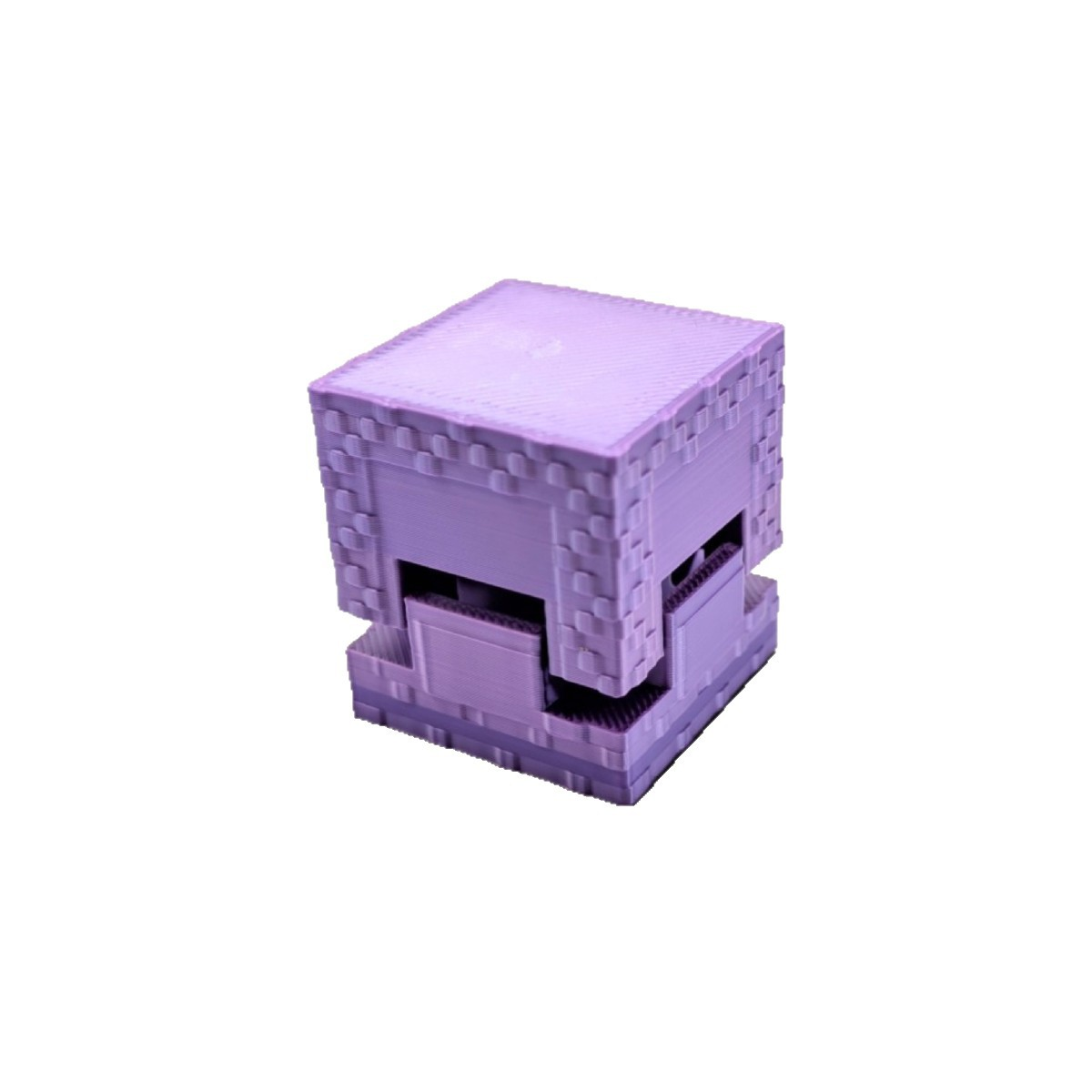 3D-printed spooky pixel-art chest stress-relief clicker