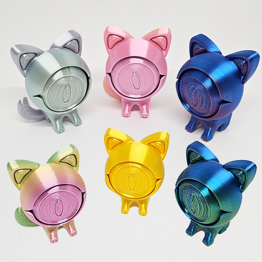 3D-printed one-eyed cat stress-relief toy