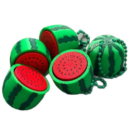 3D Printed Watermelon Fidget Keychain