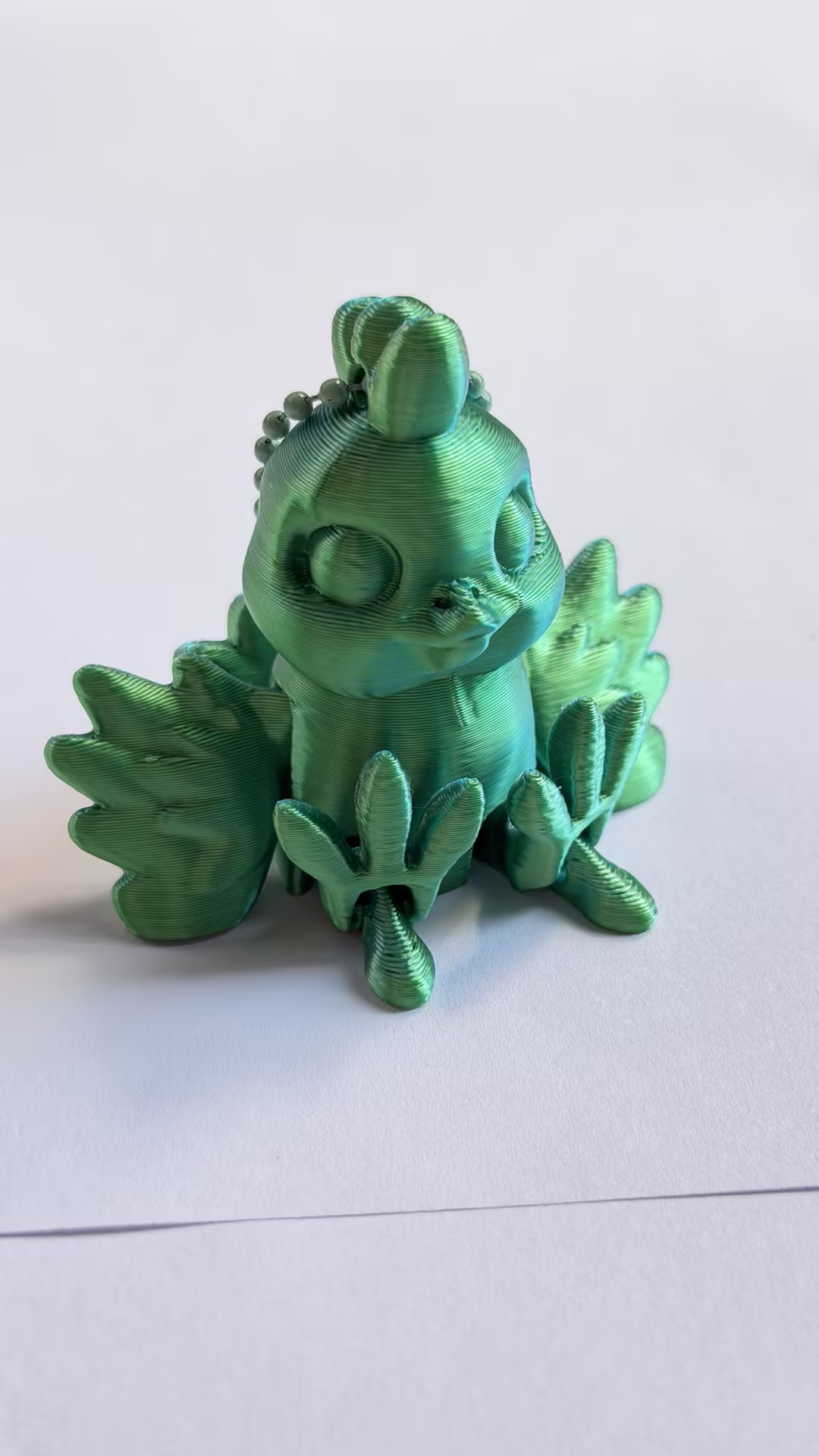 3D-printed chick keychain