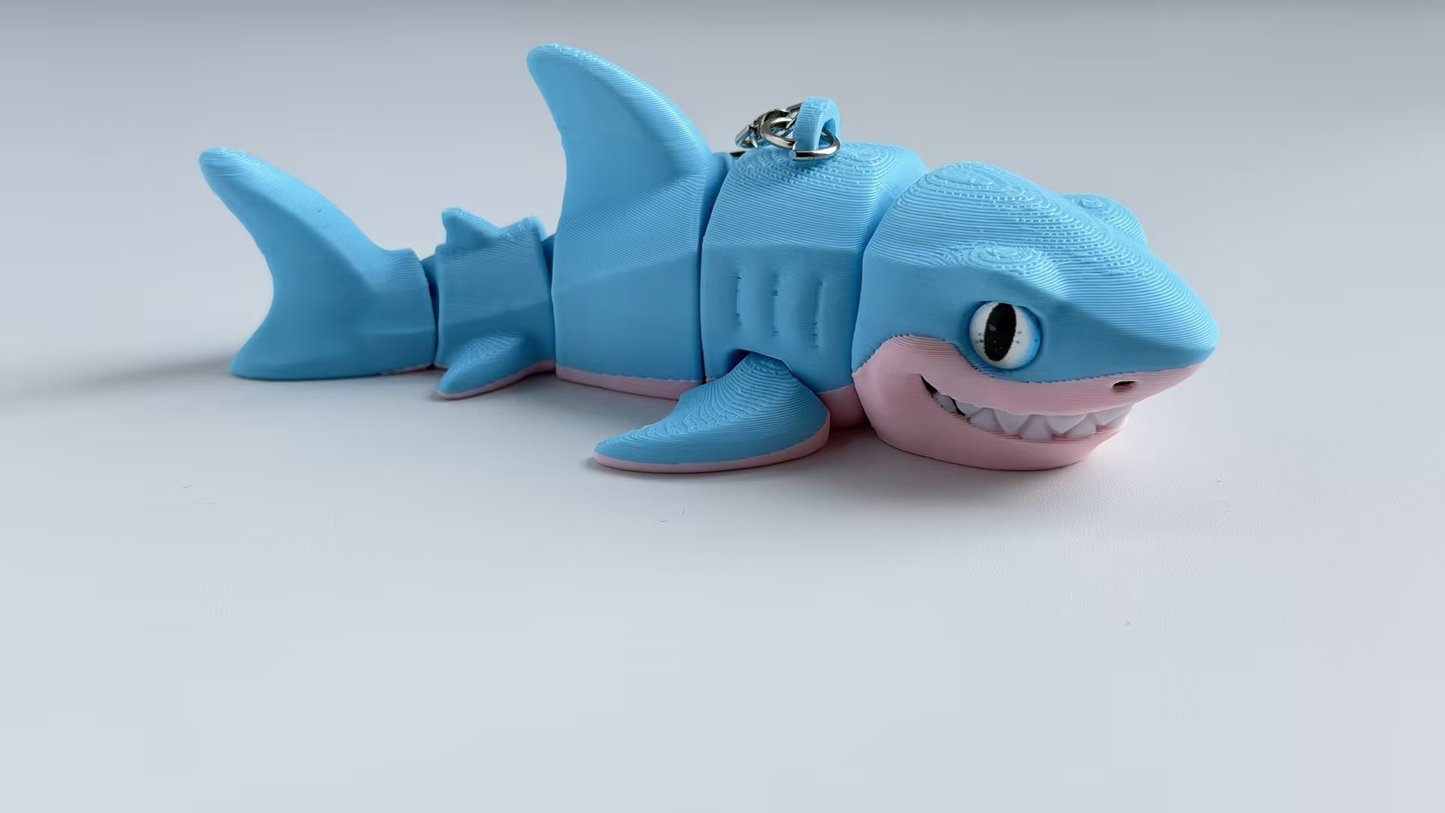 3D-printed shark keychain/ornament