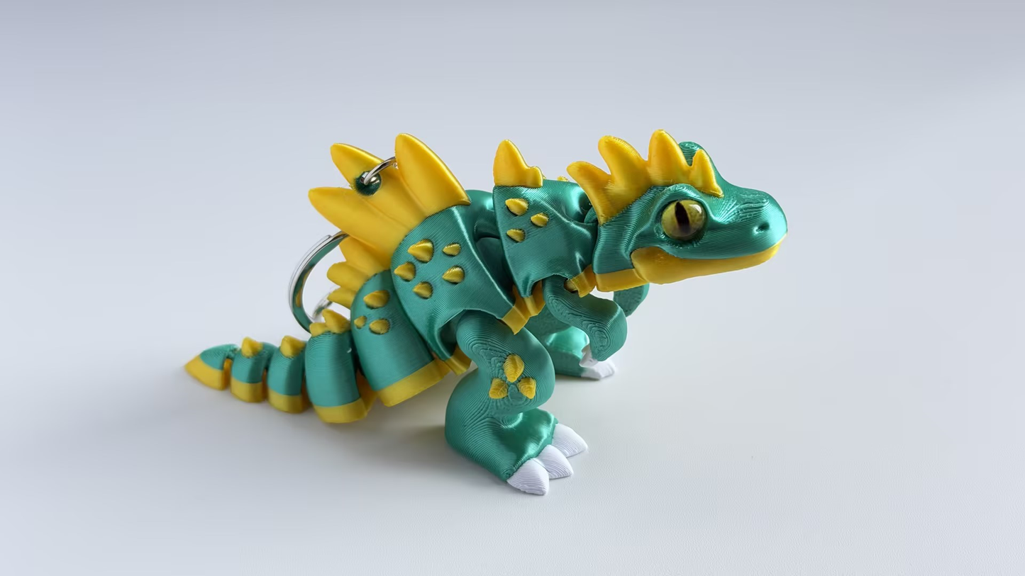 3D-printed dinosaur keychain/ornament