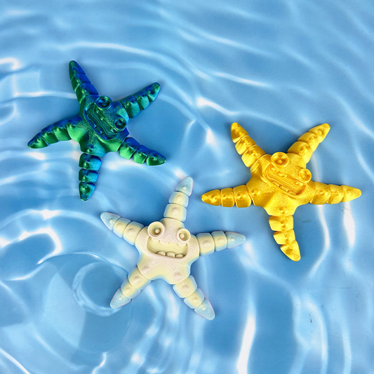 3D printed multi-colored starfish figurine