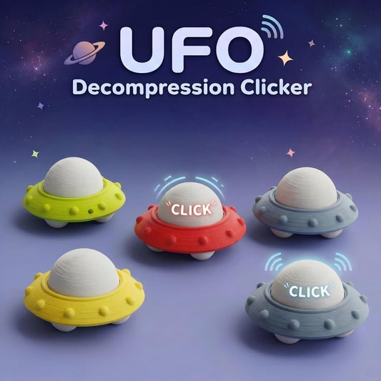 3D Printed UFO Button Keychain (Clickable)