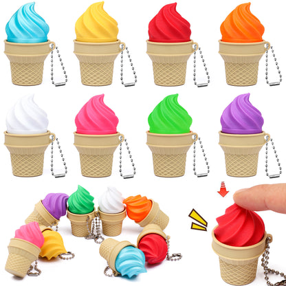 3D-Printed Ice Cream Cone Stress-Relief Keychain