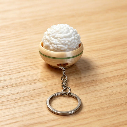 3D-printed Bowl of Rice Keychain