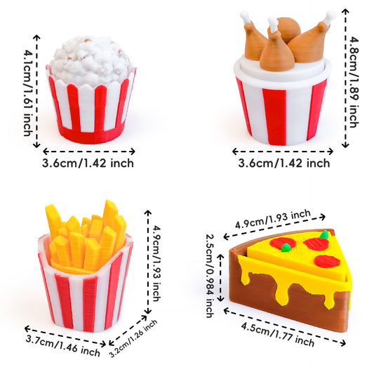 3D-Printed Clicker Button (Fried Chicken, Fries, Popcorn)