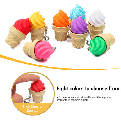 3D-Printed Ice Cream Cone Stress-Relief Keychain