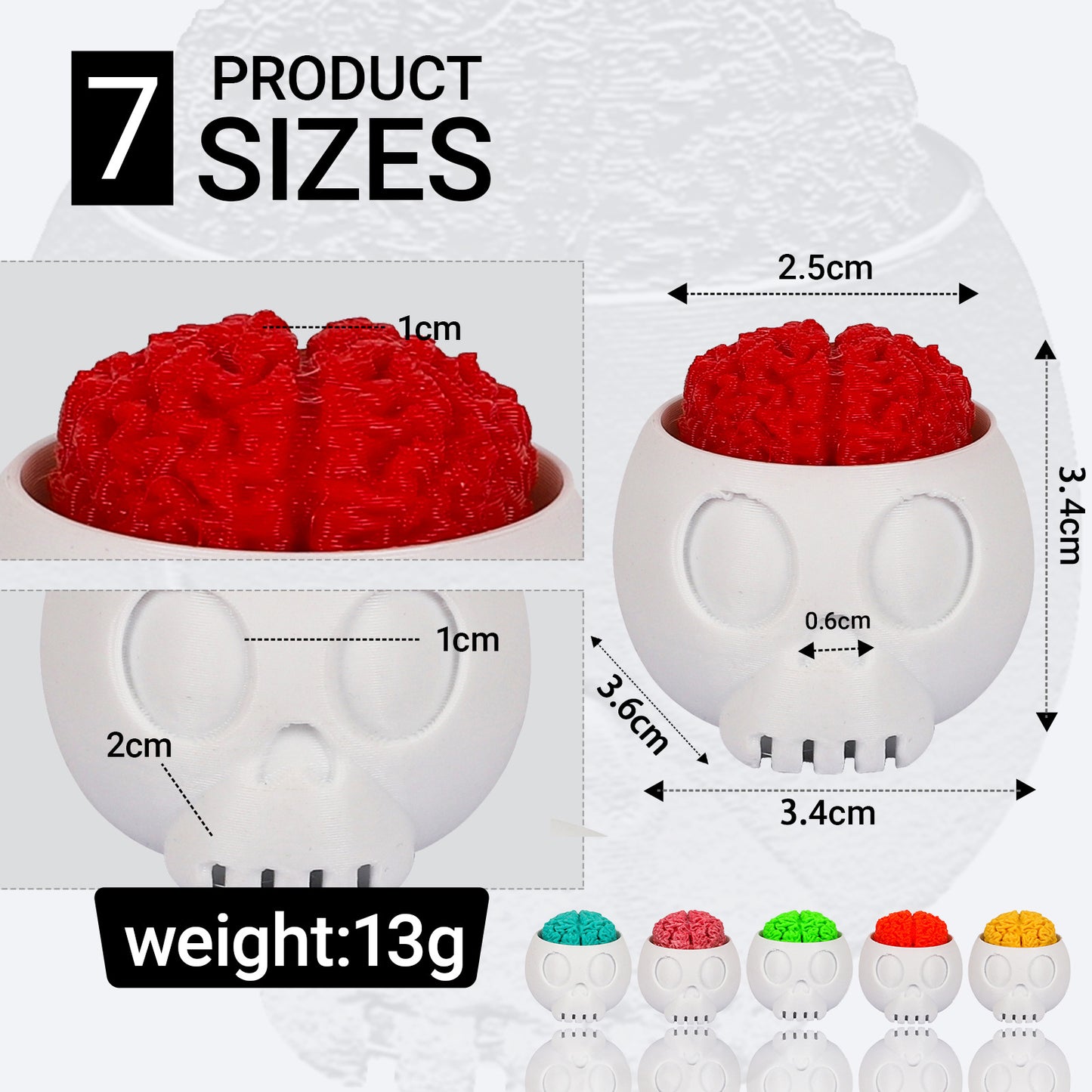 3D-Printed Halloween Skull Novelty Stress-Relief Button