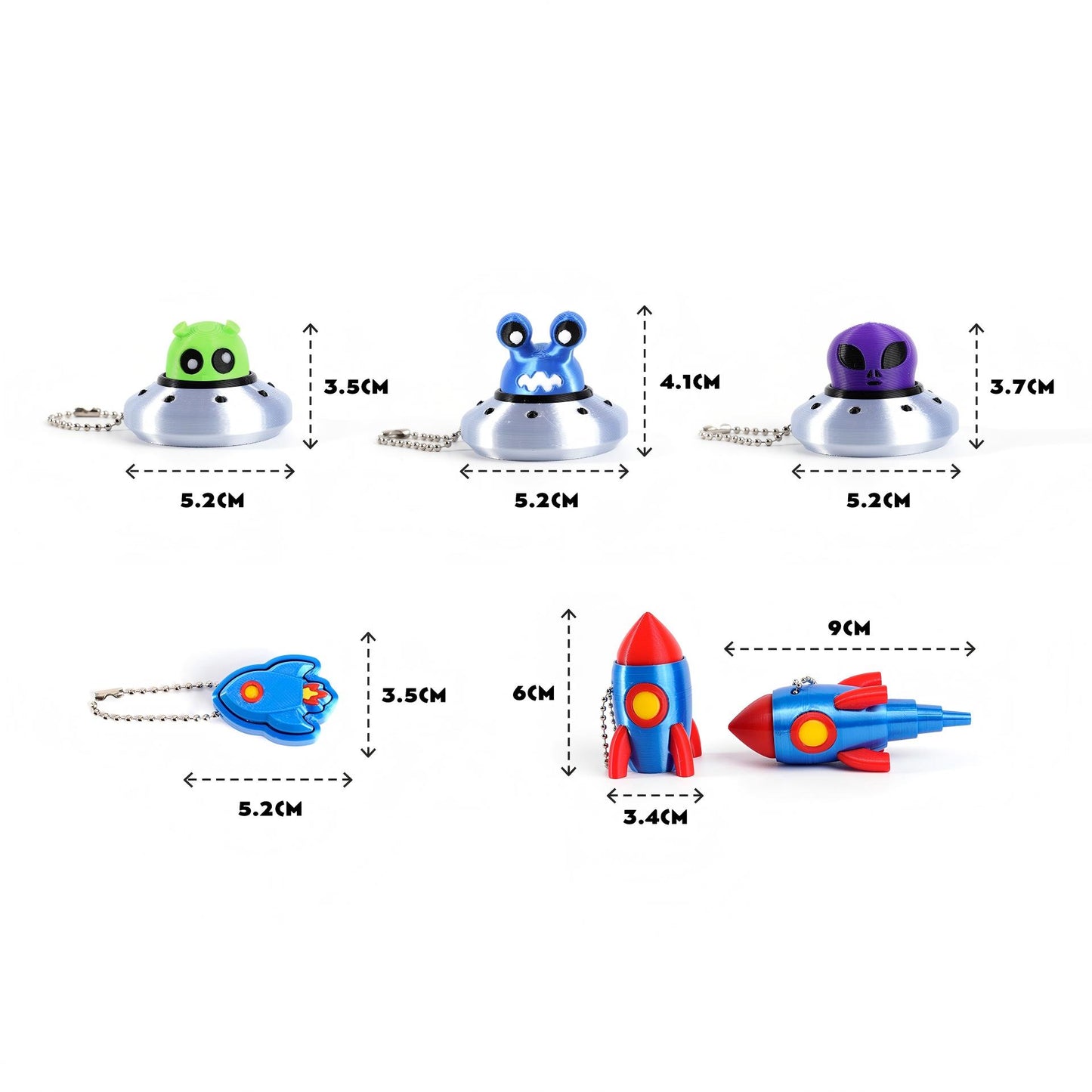 3D-Printed Space Exploration Fidget Button Keychain