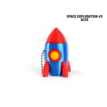 3D-Printed Space Exploration Fidget Button Keychain