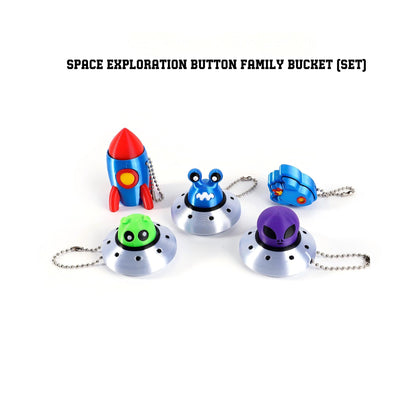 3D-Printed Space Exploration Fidget Button Keychain