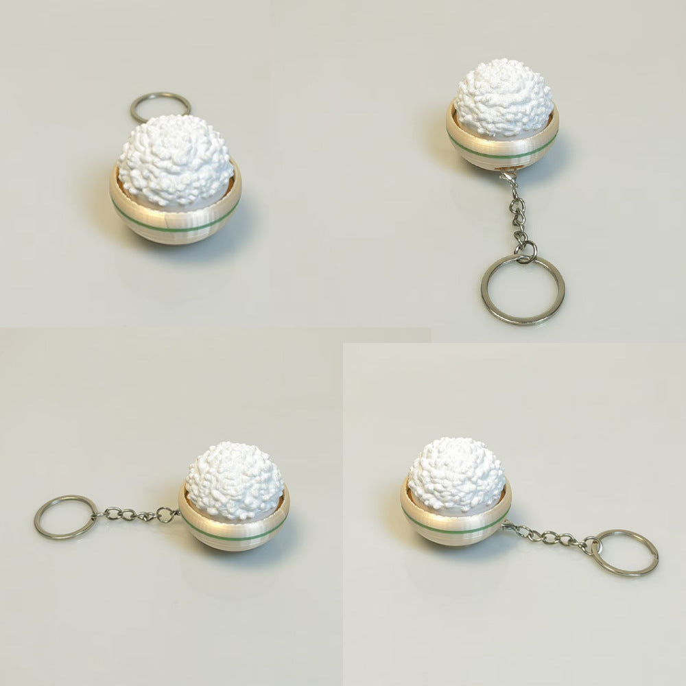 3D-printed Bowl of Rice Keychain