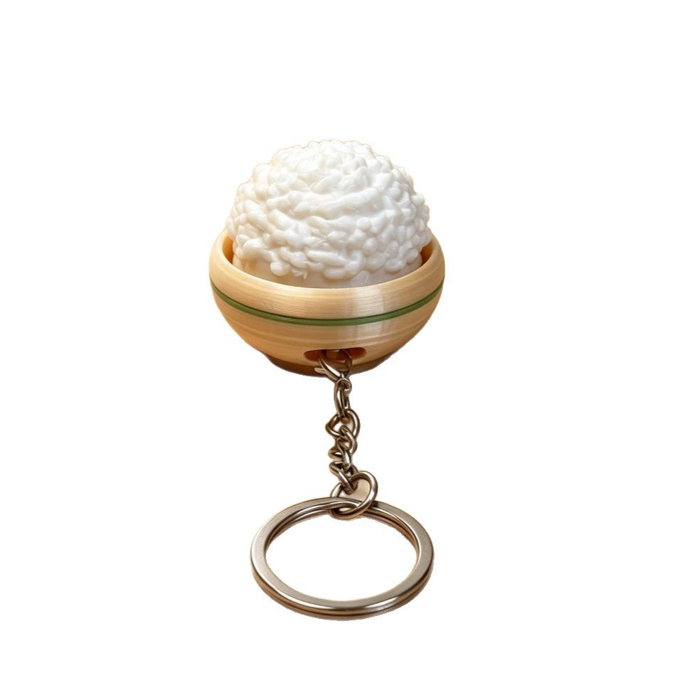 3D-printed Bowl of Rice Keychain