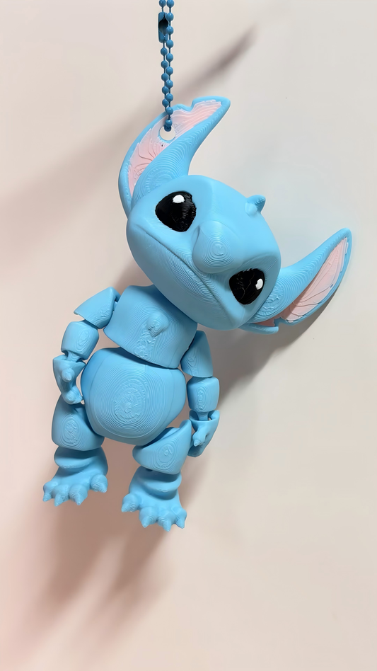 3D printed Stitch keychain charm
