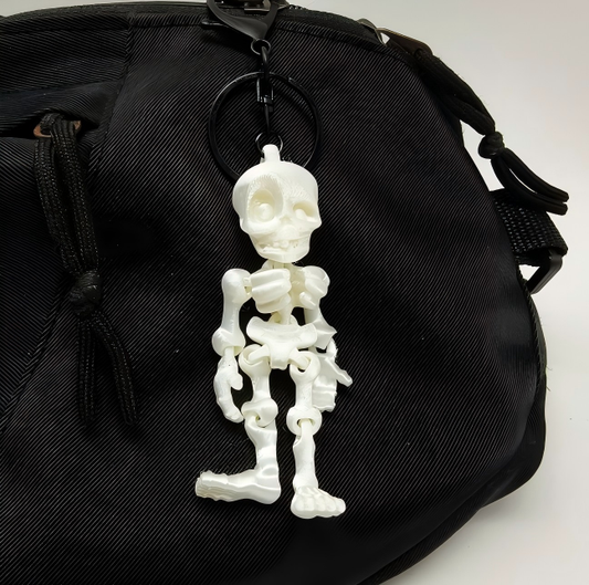 3D-printed skeleton keychain charm