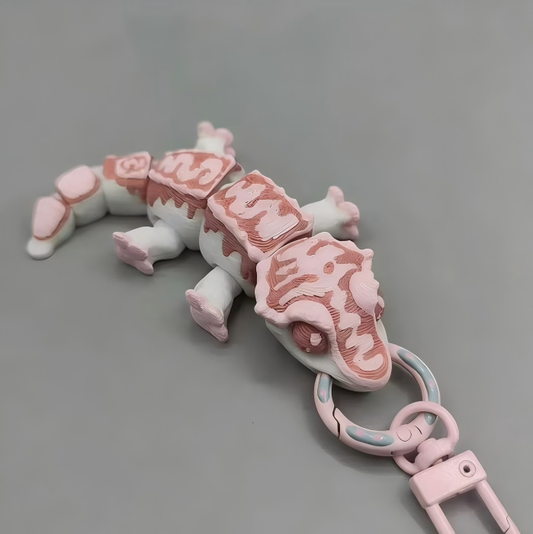 3D-printed gecko keychain charm