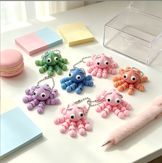 3D-printed octopus keychain charm