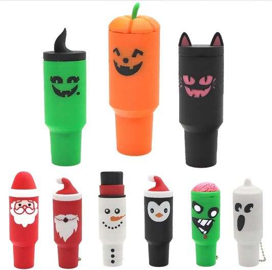 3D-printed Halloween mini-cup keychain charm