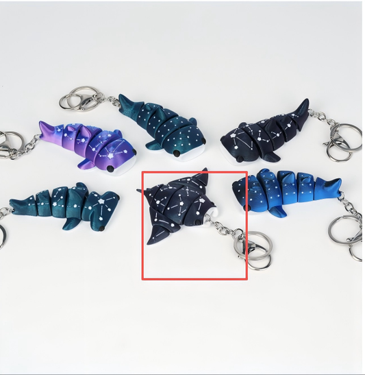 3D-printed 3D manta ray keychain charm