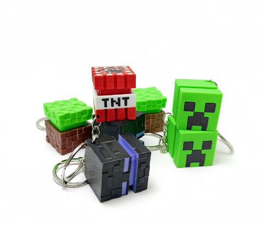 3D-printed gaming-themed keychain charm