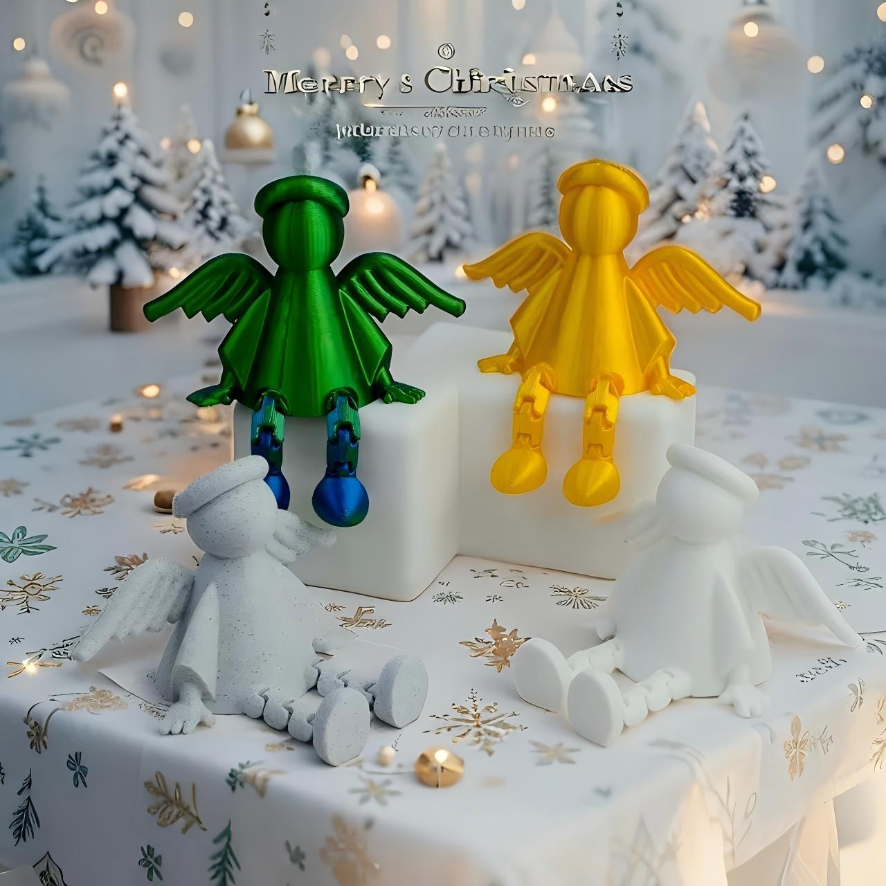 3D Printed Sitting Angel with Wings