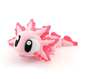 3D-printed big-eyed axolotl keychain charm