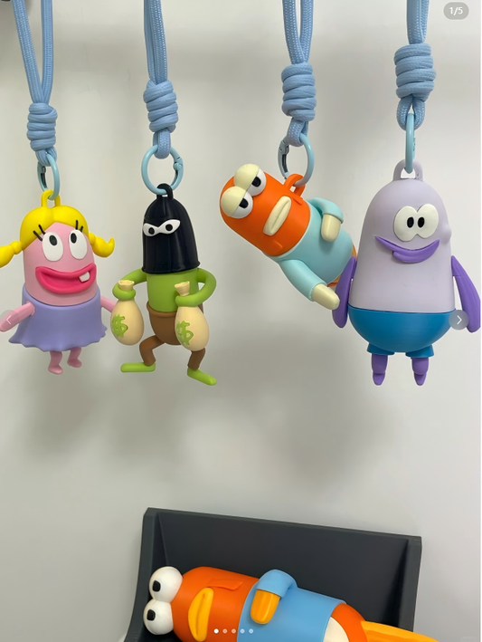 3D-printed themed keychain charm