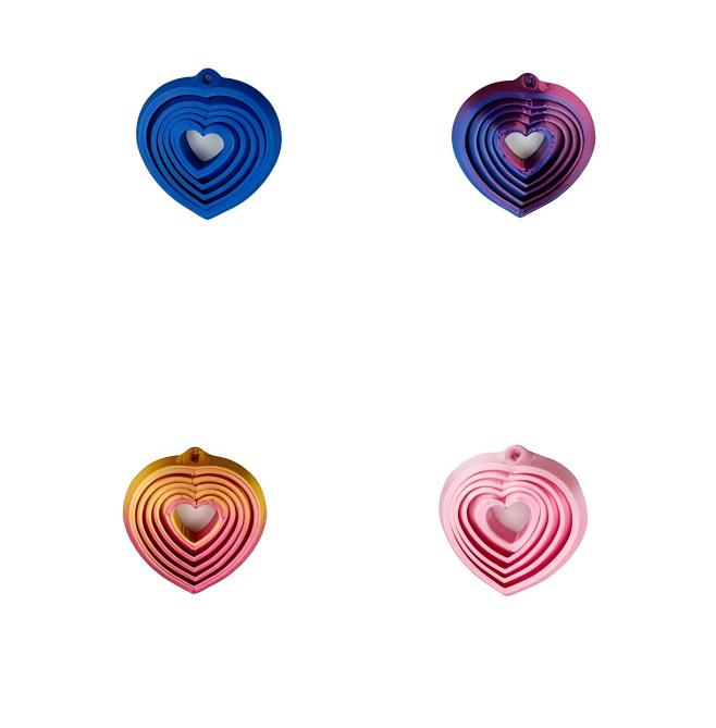 3D-printed heart-shaped keychain charm
