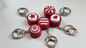3D-printed symbol-themed keycap-style keychain