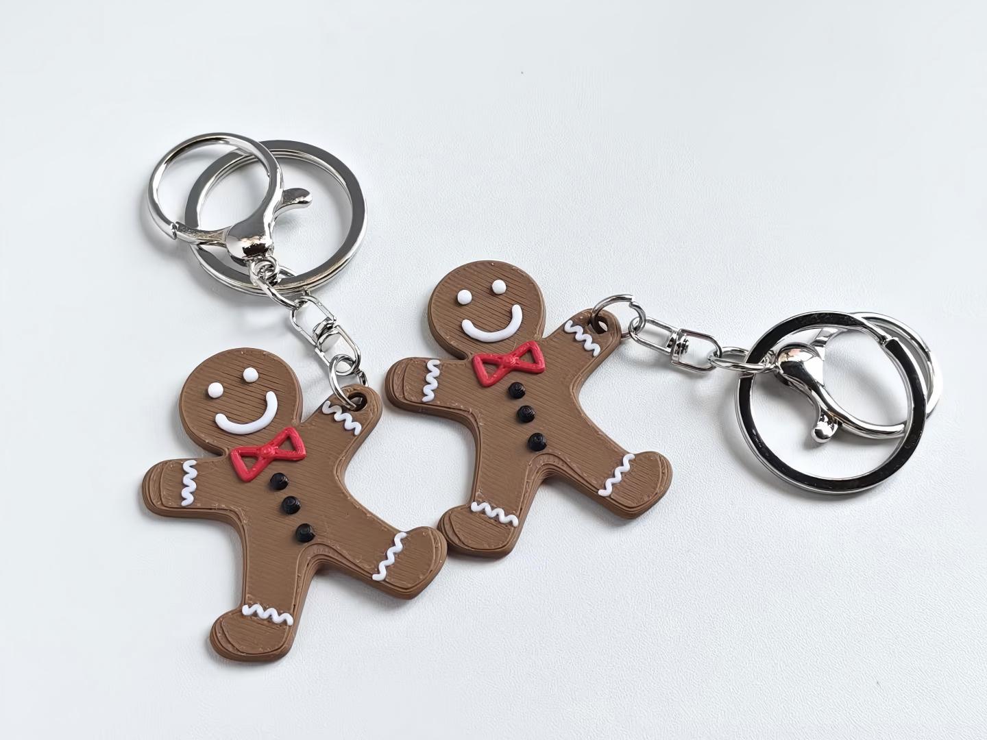 3D printed gingerbread man keychain