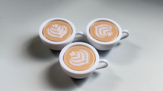 3D-printed coffee cup-shaped keycap-style clicker