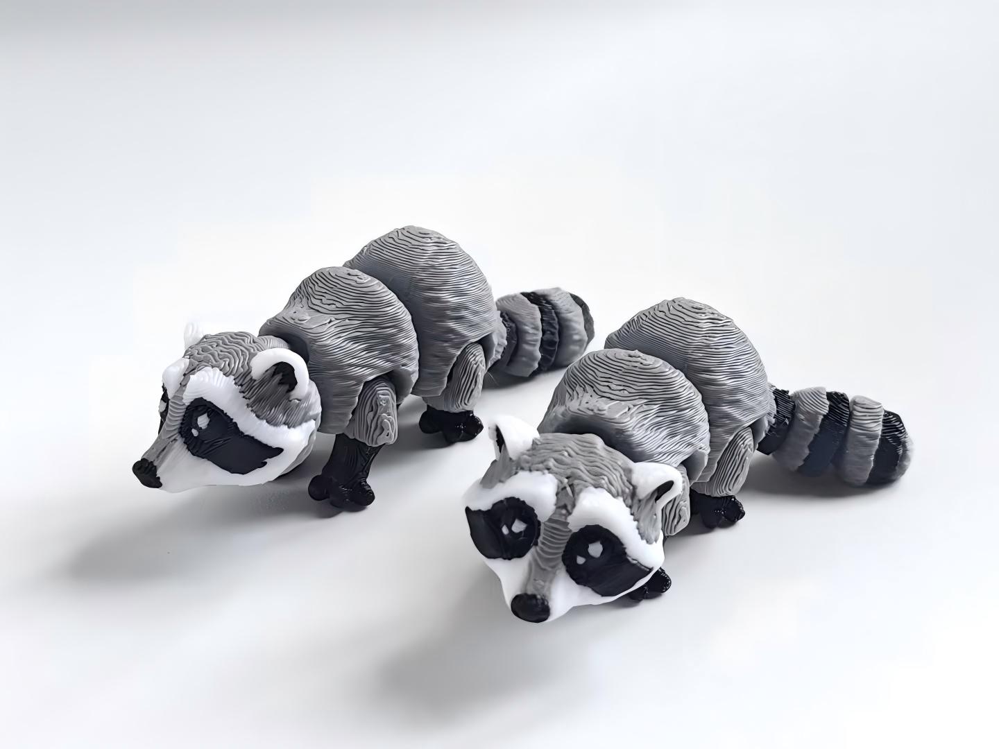 3D printed cartoon raccoon figurine