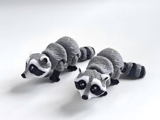 3D printed cartoon raccoon figurine